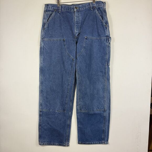 Carhartt Mens 38 x 32 Vintage US Union Made Double Panel B73DST Workwear Jeans - Picture 1 of 10